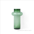 Hand-blown Green Flower Glass Vase European Hand-Blown Green Flower and Filler Glass Vase Factory